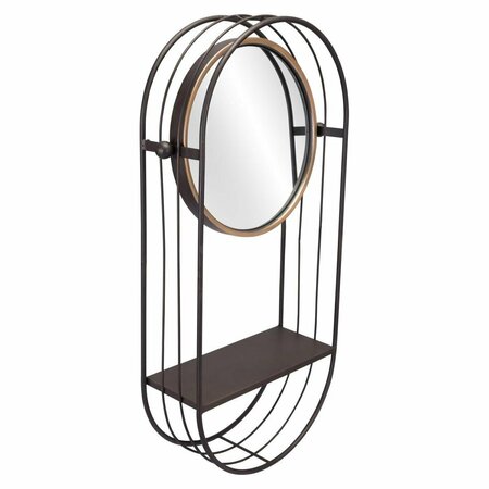 HOMEROOTS 28 x 15 x 5.1 in. Industrial Gray Mirror Shelf 391671